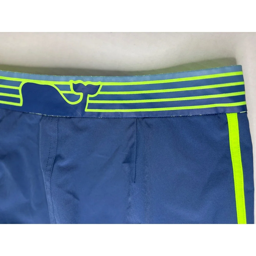 Vineyard Vines Boys Blue Neon Green Board Shorts Swim Trunks‎ Size M 12-14
